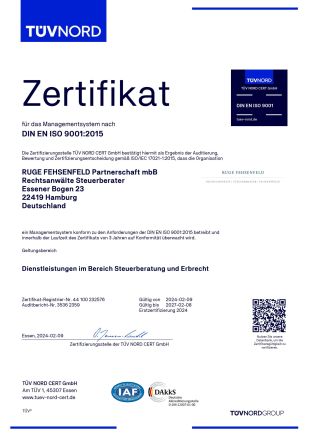 DIN EN ISO 9001 Steuerberater